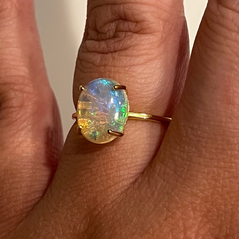 NWOT Ethiopian Opal Gold tone Ring